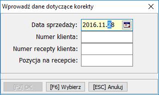 W pierwszym kroku użytkownik postępuje zgodnie z punktami opisanymi powyżej, czyli tworzy korektę ujemną.