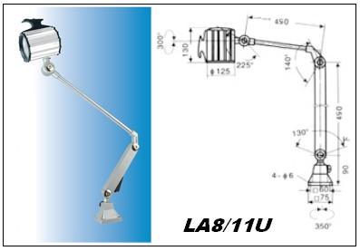 LA5/30U 135 zł Lampa halogenowa uchylne ramie PROFI LA6/80 Lampka halogenowa do zastosowań przemysłowych. Wysokość całkowita 80cm o uchylnym ramieniu zapewnia płynną regulację w każdym kierunku.