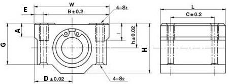SCS25UU 45 SCS30UU 55 SCS40UU SCS50UU 36 7 M5x12 M4 34 44 0,77 1,2 0, 35 11 40 7 M5x12 M5 40 50 0,82 1,37 0,26 25 26 38 78 51,5 42 12 54 11 M8x18 M6 50 67 0,98 1,57 0,60 30 30 39 78 59,5 49 15 58
