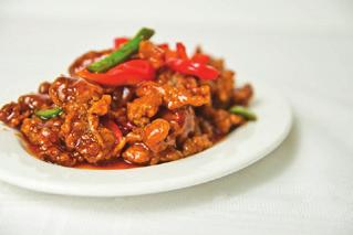 Chicken fillet with asparagus (asparagus) 芦笋鸡 41B Kawałki kurczaka z papryką i czosnkiem