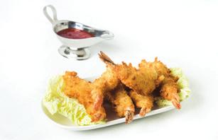 sosem słodko-pikantnym 40,80 Large shrimps in batter with sweet & piquant sauce 6 szt.
