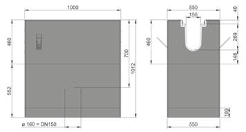 FASERFIX BIG BL 150 FASERFIX BIG BL 150, wyposażenie dodatkowe studzienka 2częściowa, połączona fabrycznie z ocynk. osadnikiem, ramy ocynk.