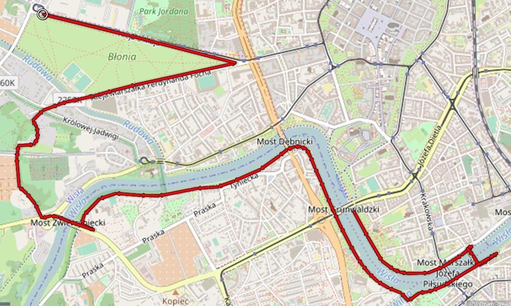 ZAŁ. NR 2 do REGULAMINU VI BIEGU CHARYTATYWNEGO FUNDACJI TESCO BIEG GŁÓWNY MAPA START - Bulwar Inflancki (deptak w ok.