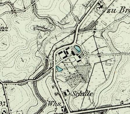 Rysunek 5. Park w Łopatkach w sąsiedztwie świetlicy wiejskiej. Rysunek 6.Park w Zaskoczu. Źródło: mapy niemieckie massterblat z 1911r arkusz 2680 Gosslershausen. 4.4.3.