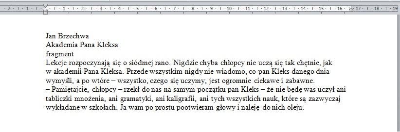 36 3. Tytuł i podtytuł wyśrodkuj, tekst zasadniczy wyjustuj, imię i nazwisko autora wyrównaj do lewej strony (rys. 2). 4.