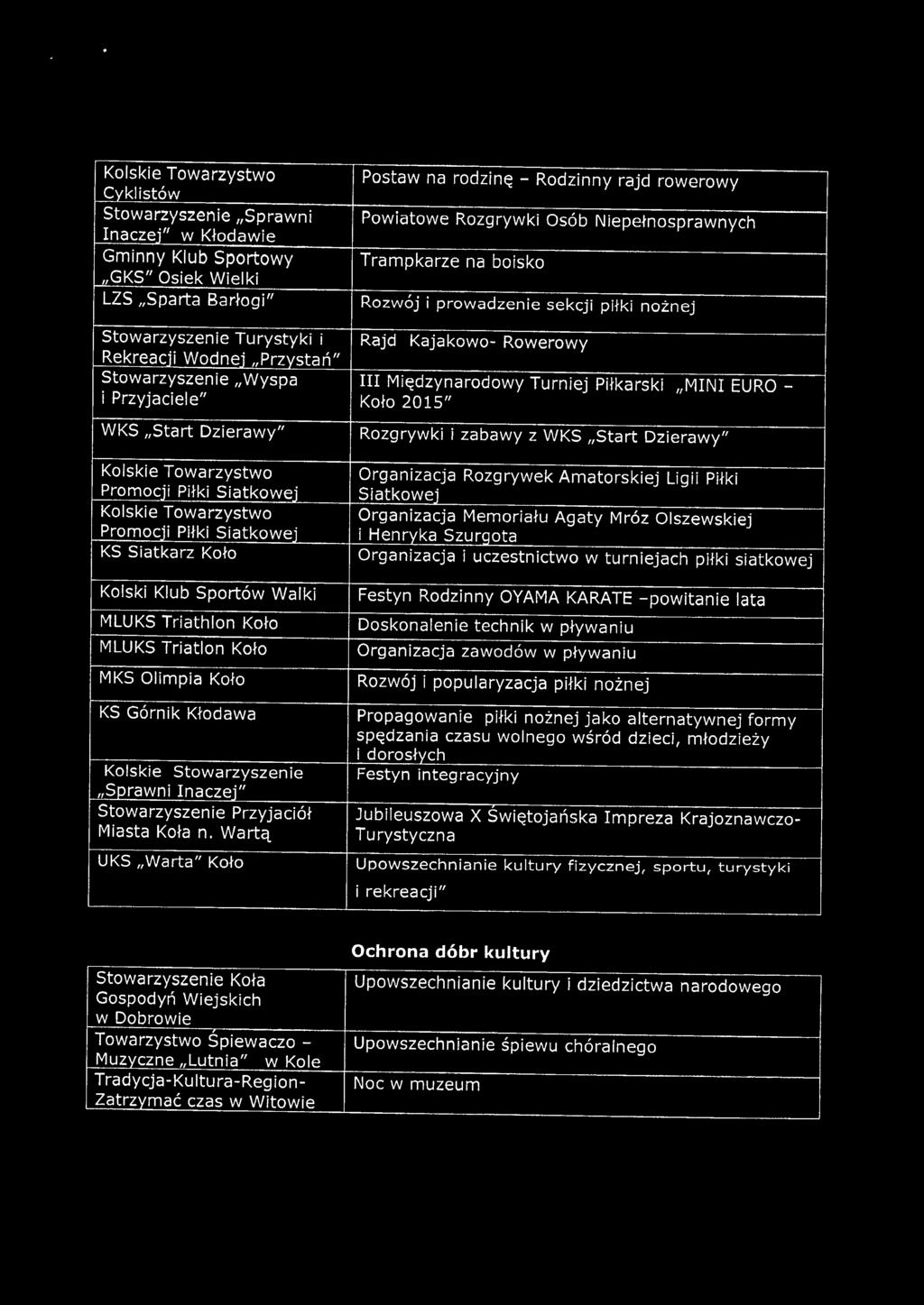 Międzynarodowy i Przyjaciele" Koło 2015" Turniej Piłkarski "MINI EURO - WKS "Start Dzierawy" Rozgrywki i zabawy z WKS "Start Dzierawy" Kolskie Towarzystwo Organizacja Rozgrywek Amatorskiej Ligii