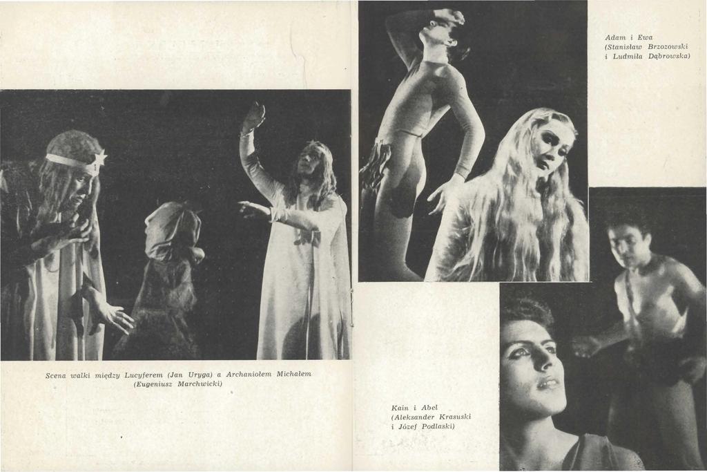 Adam i Ewa (Stanislaw Brzozowski i Ludmila Dqbrow~ka) Scena walki międ zy Lucyferem (Jan Uryga)