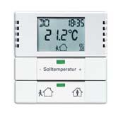 ABB i-bus KNX Regulator temperatury z przyciskiem 1 ) 2 ) 3 ) 2-krotny z trybem pracy ogrzewanie/chbodzenie Z polem opisowym.