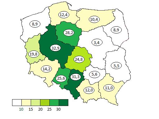 Udział kwalifikowanego materiału siewnego zbóż w