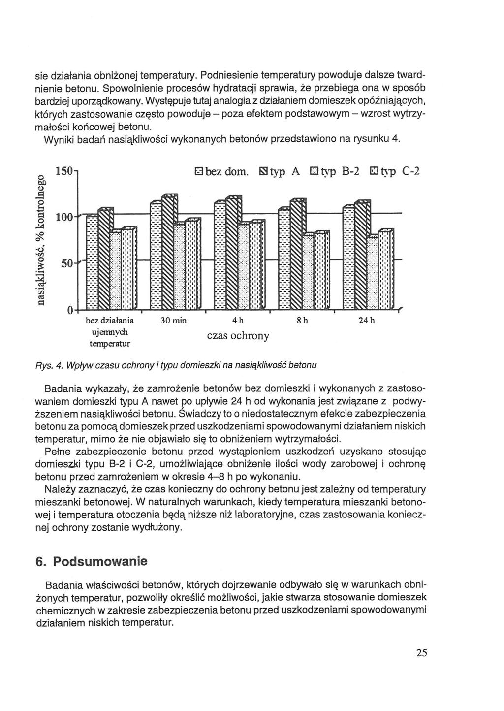 sie działania obniżonej temperatury. Podniesienie temperatury powoduje dalsze twardnienie betonu. Spowolnienie procesów hydratacji sprawia, że przebiega ona w sposób bardziej uporządkowany.