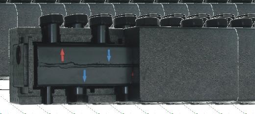 System do mocy 110kW Rozdzielacz centralnego ogrzewania C 100 - DN 25 Dwukomorowy stalowy rozdzielacz C 100-2, 3, 4, 5 lub 6 obwodowy DN 25 został stworzony w celu ułatwienia montażu grup pompowych.