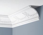 ПОТОЛОЧНЫЙ С ОРНАМЕНТОМ 2400 мм 80 mm 114 mm GZ-15 ISTWA GZYMSOWA ZDOBIONA 2400 mm ORNAMENTED CORNICE MOUDING 2400 mm КАРНИЗ ПОТОЛОЧНЫЙ С ОРНАМЕНТОМ 2400 мм 122 mm 148 mm GZ-11 / GZ-11F ISTWA