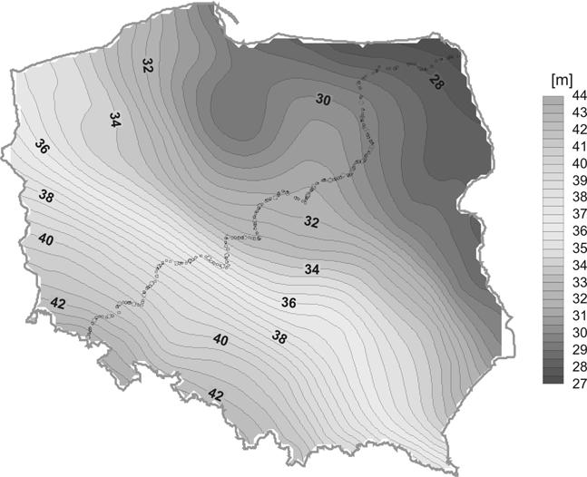 26 Jan Kryńsk Rys. 16. Przebeg trawersu kontrolnego Współrzędne 44 punktów 1. rzędu oblczono za pomocą programu Bernese v.4.2 przy użycu strateg stosowanej w opracowywanu sec EPN.