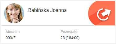 3. Pracownicy i Limity. Na Liście pracowników oraz na oknie Limitów zmieniono oznaczenie alertu dla Nieobecny w dniu bieżącym. Zamiast czerwonego trójkąta wyświetla się oznaczenie strzałki. Rys 11.