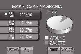 Sprawdzanie wolnego miejsca na nośniku danych Przygotowanie: Wybierz tryb. Wybierz tryb nagrywania. Naciśnij INFO.