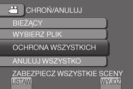 Ochrona wszystkich plików Po wykonaniu czynności z punktów 1-3 ( s. 36) 4 Wybierz [OCHRONA WSZYSTKICH]. Wyświetlanie informacji o plikach Przygotowanie: Tryb : Wstrzymaj odtwarzanie.