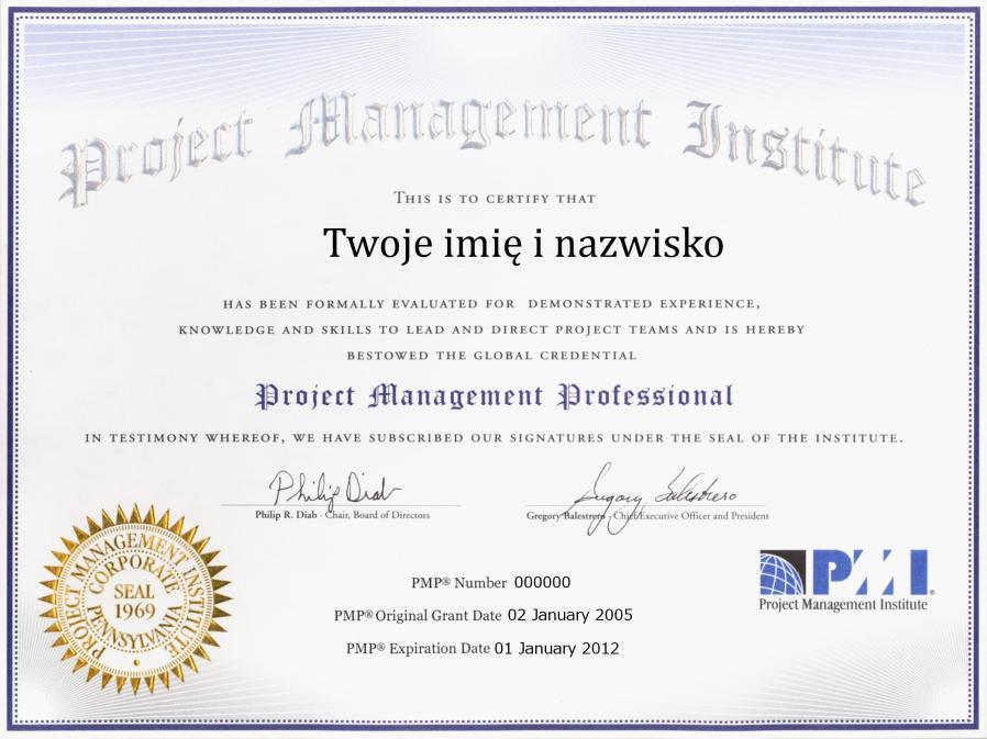 Project Management Professional) jest najważniejszym formalnym poświadczeniem kwalifikacji zawodowych dla menedżerów projektów.