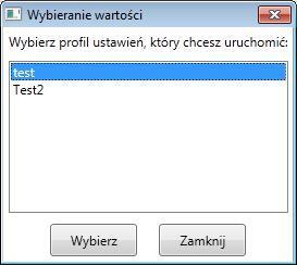 31 <Nazwa> - nazwa profilu, która będzie wyświetlana w menu wyboru oraz w pasku nazwy programu <Sciezka> - ścieżka do katalogu w którym będą znajdować się pliki dla danego profilu UWAGA!