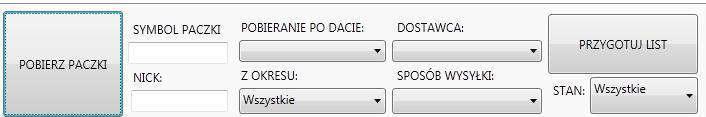 8 4.2 Pobieranie dokumentów Część zakładki pozwalająca na ograniczenie pobieranych wyników.