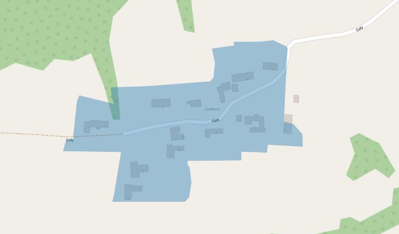 S t r o n a 66 11) PODOBSZAR REWITALIZACJI NR 11 GAŁY - SOŁECTWO LEŚNICA Źródło: opracowanie własne Podobszar Rewitalizacji nr 11 Gały to najmniejszy podobszar położony w południowej części sołectwa,