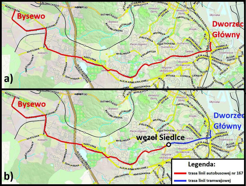 Węzeł Siedlce dzięki wspólnym peronom autobusowo-tramwajowym umożliwia podróżującemu przesiadki drzwi w drzwi.