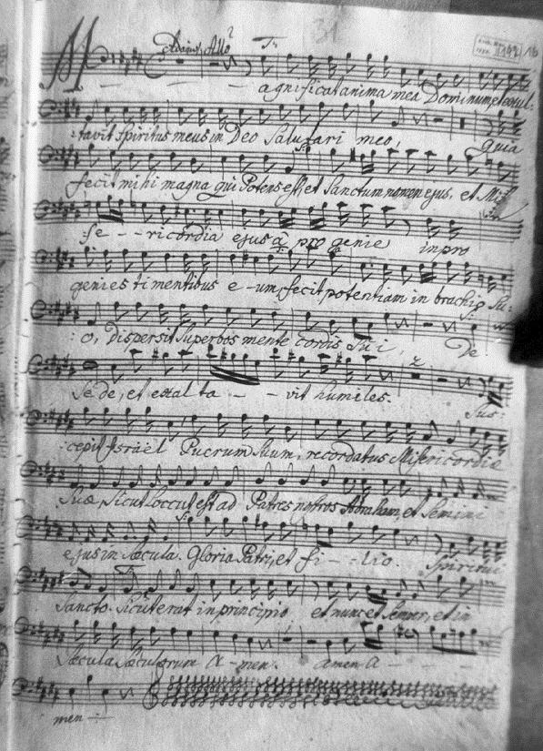 KORELACJE MIĘDZY TEKSTEM BIBLIJNYM... 359 Magnificat z Vesperae de Confessore F.