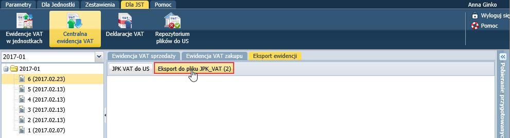 Centralny VAT VULCAN. Jak przygotować zbiorczy plik JPK VAT i przesłać go do urzędu skarbowego?11/12 5. Sprawdź, czy plik JPK VAT został poprawnie wysłany z aplikacji Centralny VAT VULCAN.