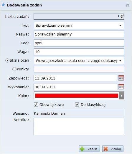 Praca z Modułem lekcyjnym Rysunek 10. Zadanie podlegające ocenie.