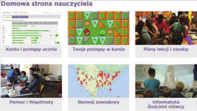 Godzinakodowania.pl 103 Rysunek 8. Fragment panelu nauczyciela w Godzinie Kodowania Przydatne odsyłacze 1. http://code.org główna strona twórców akcji Hour of Code (Godzina Kodowania). 2.