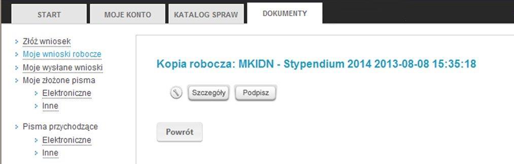 2. W momencie kliknięcia Podpisz i wyślij zostanie uruchomiony aplet Java, który pozwoli podpisać, a następnie wysłać