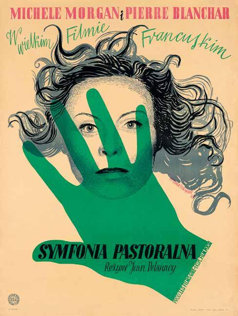 8 Symfonia pastoralna, 1947, plakat do filmu, reż. Jean Delannoy, offset, 86,5 61 cm, sygn. H. TOMASZEWSKI 47, wyd. Film Polski, CBWF Łódź, druk: Zakłady Graficzne RSW Prasa, Łódź.