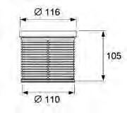 TECEdrainpoint S Akcesoria TECEdrainpoint S - przedłużka Przedłużka nasadki z tworzywa sztucznego (ABS) z uszczelką O-ring średnica zewnętrzna = 110 mm regulacja