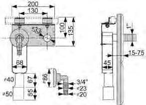**53,20 Trawers montażowy TECEprofil pod przyłącza pralki do poziomego lub pionowego montażu w konstrukcji nośnej TECEprofil Złożona