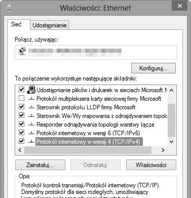 4 Wyświetl ustawienia TCP/IP.