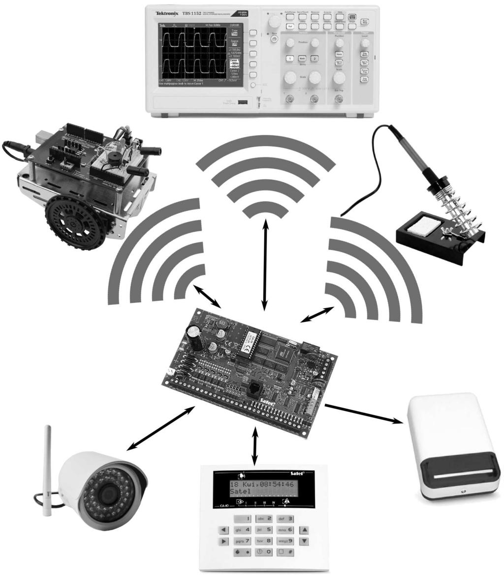 Fig. 3. Blocks of the proposed anti-theft system The main element of the system is an ATmega162 microcontroller with an external quartz resonator of 12 MHz clock rate.