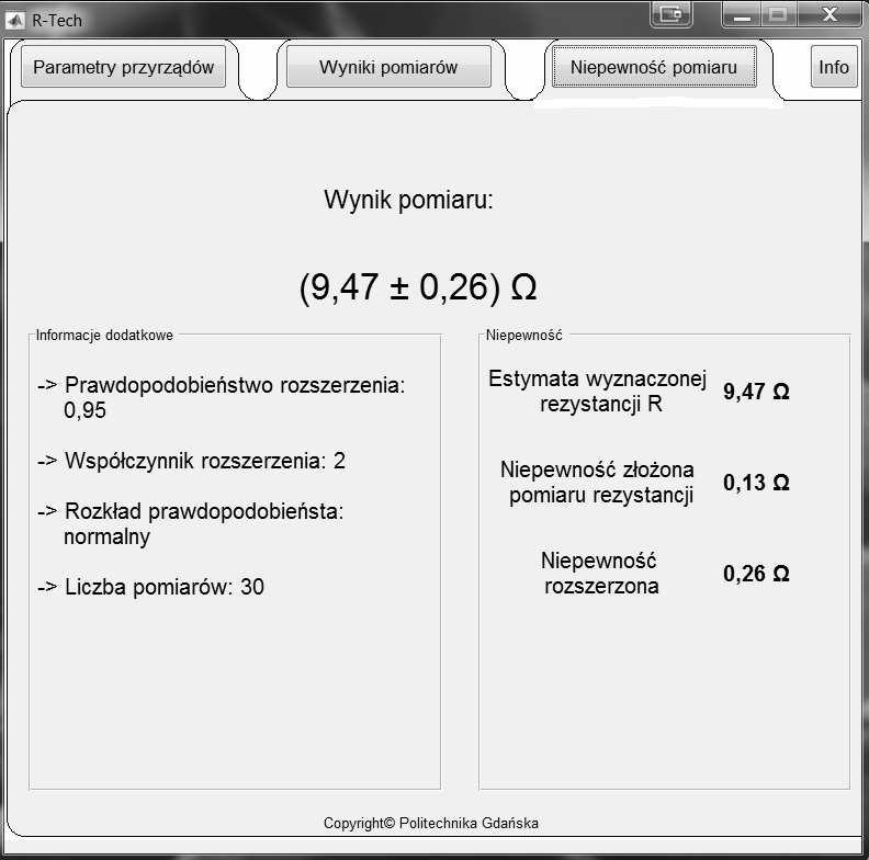 struktury pliku z danymi zawarte są zakładce Info. Wyniki można również uzupełnić ręcznie, w tym celu należy wybrać odpowiednią jednostkę oraz określić wartość pomiaru.