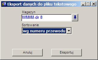 Rysunek 8. Okno eksportu do pliku Po zaakceptowaniu eksportu pojawi się okno zapisu danych (Rys.