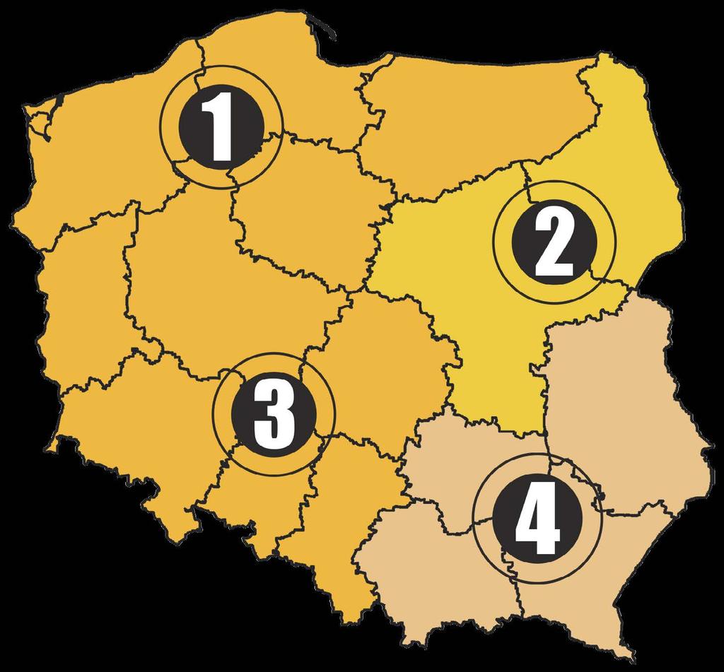 KOORDYNATORZY SPRZEDAŻY 1 - REGION 2 - REGION 3 - REGION 4 - REGION kom.