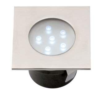 ) Źr. światła: LED zespół 6 biały 12 V 1 W Opcja: max.  IP68 (przeznaczony również pod wodę) Leda 4046601 Materiał: stal nierdzewna, szkło hartowane Wymiary: 52 70 70 mm (wys. szer. dł.