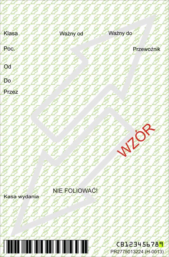 Wzór nr 2 do 7 H-0013 do wystawiania biletów z