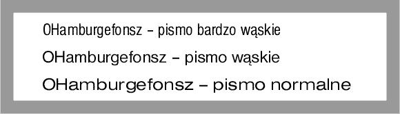 Szerokość pisma Długość słowa OHamburgefonsz w stopniu 10 p.