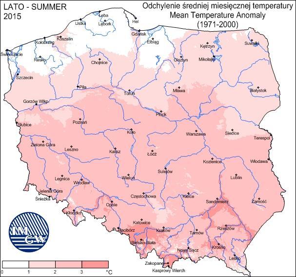 Rys. 4.2-2. Liczba dni z przekroczeniami wartości 120 µg/m 3 przez stężenia 8-godz. ozonu w 2015 r.