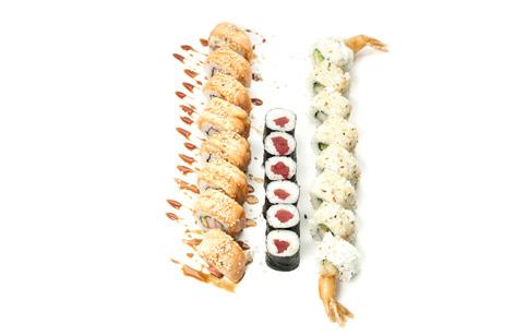 nigiri tamago 2 szt. philadephia maki wegetariańskie 6 szt. hosomaki tykwa 6 szt.