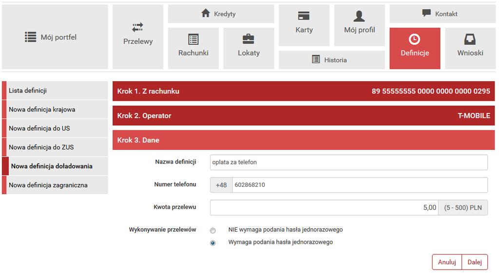128 Definicje Po wybraniu opcji Edytuj użytkownik zostanie przekierowany do kroku 3 edycji definicji o nazwie Dane (rys.12.10).