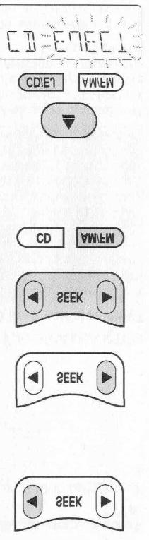 4050, 5000 i 6000 CD Wybieranie utworu Naciśnij SEEK, aby powrócić do początku odtwarzanego nagrania.