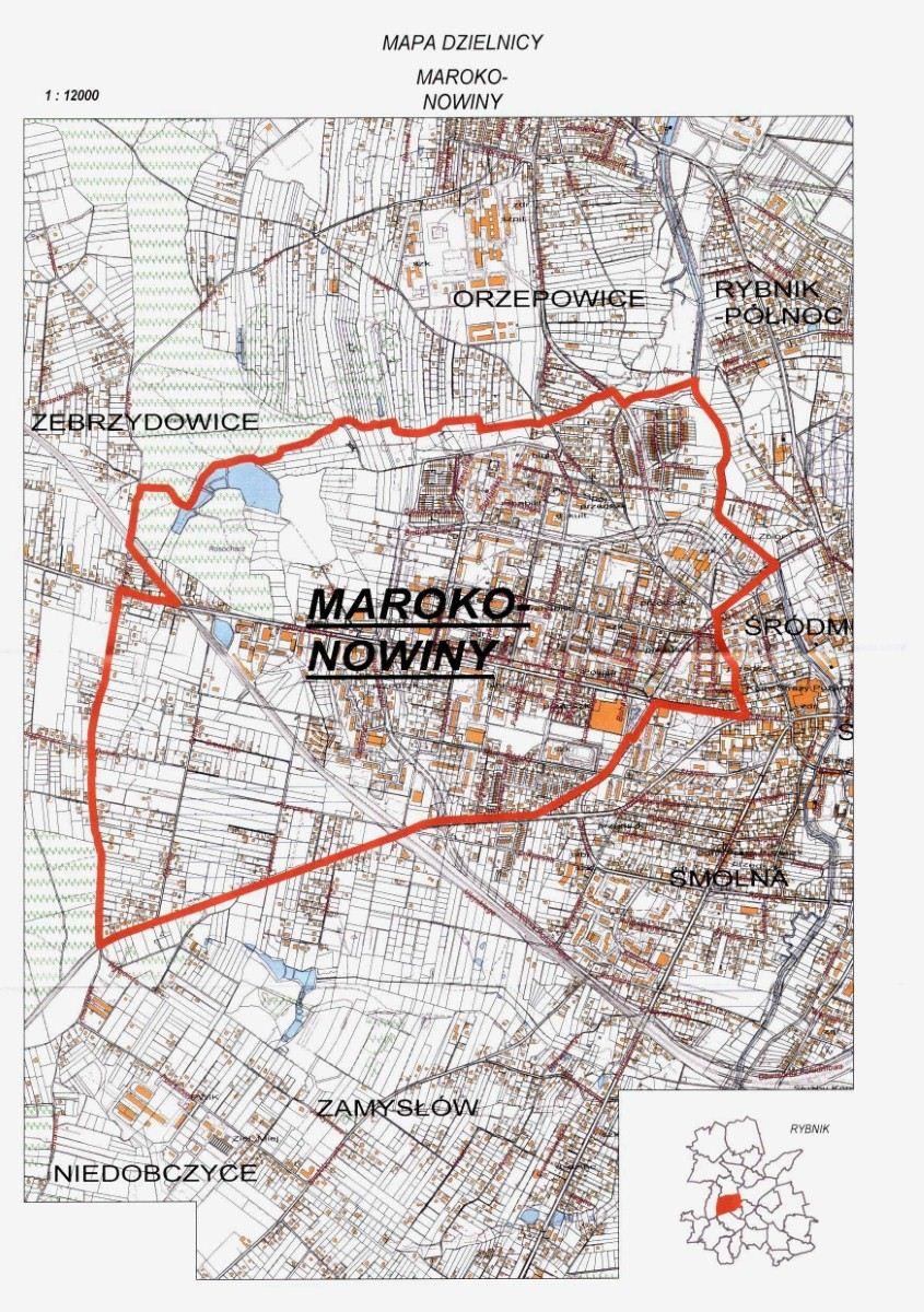 Załącznik Nr 1 do Statutu Dzielnicy Maroko-Nowiny 1) 1) W brzmieniu ustalonym przez 1 ust. 2 uchwały Nr 420/XXXIII/2008 Rady Miasta Rybnika z dnia 19 listopada 2008 r.