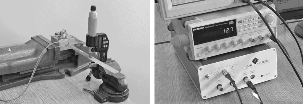 Obliczenia statyczne analizowanej belki kopozytowej z naklejony eleente piezoelektryczny przeprowazono syulując obciążenie oatniej elektroy przetwornika napięcie o wartości o 0 V o 1500 V i