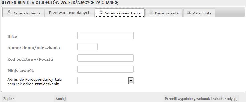 10. W zakładce ADRES ZAMIESZKANIA a) Zaznacz zgody na