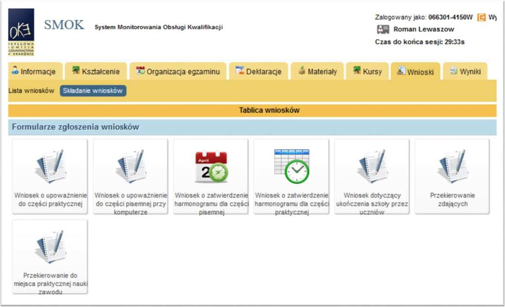 DYPLOMY DLA ABSOLWENTÓW TECHNIKUM Wniosek należy wydrukować i podpisany przesłać do OKE w Krakowie do 9