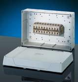 - Puszki odgałęźne z zaciskami dla żył aluminiowych i miedzianych z przetłoczeniami pod dławnice metryczne Dla kabli skręcanych o widocznej na izolacji skrętce do osiągnięcia stopnia ochrony IP 54